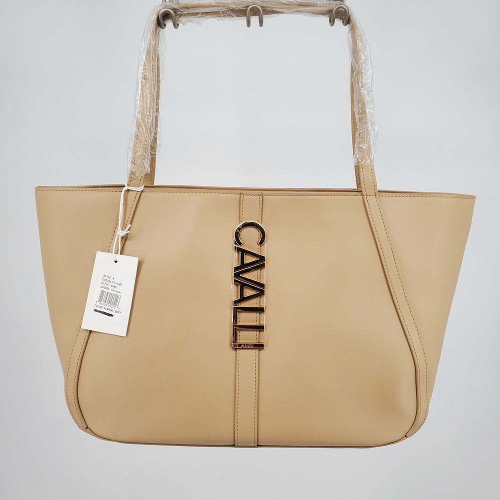 Cavalli Class Sandra Shopper Tote‎ Bag Almond Buff Satchel Handbag Purse New